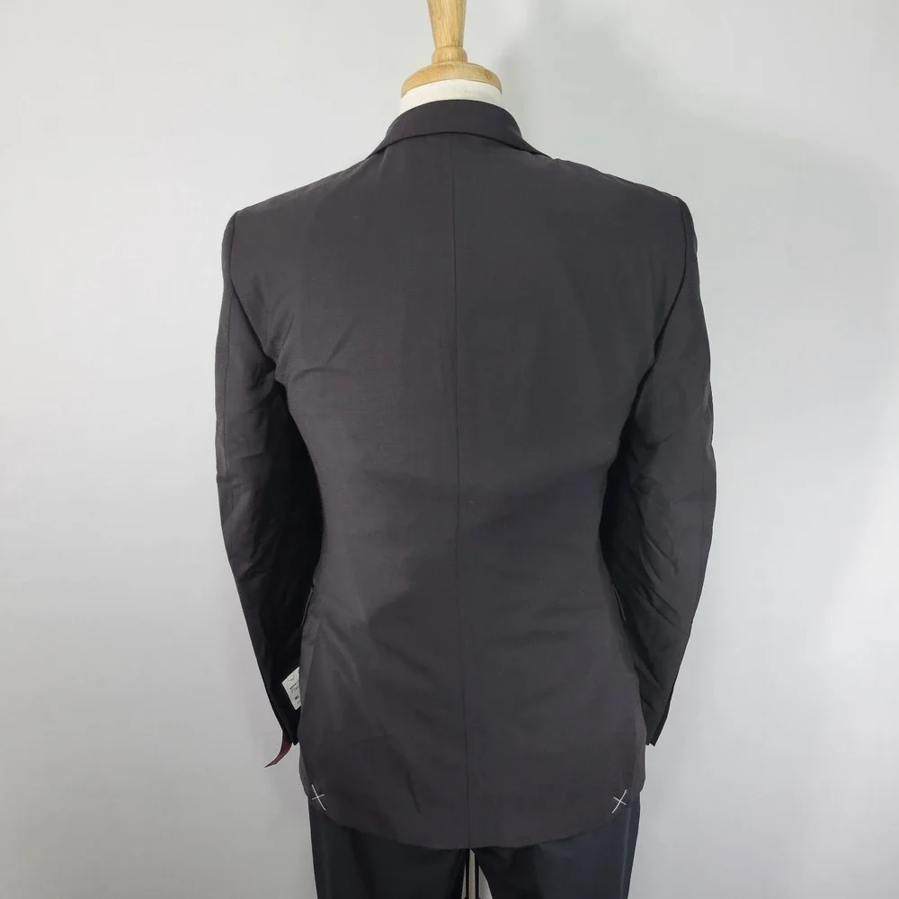 Calvin Klein Men's Tuxedo Jacket MAIN Two Button Black Wool Blend‎ 38R NEW